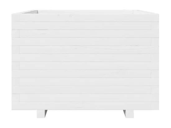 Jardinière bac lit surélevé bois blanche 70 x 70 x 49.5 cm 02_0037825