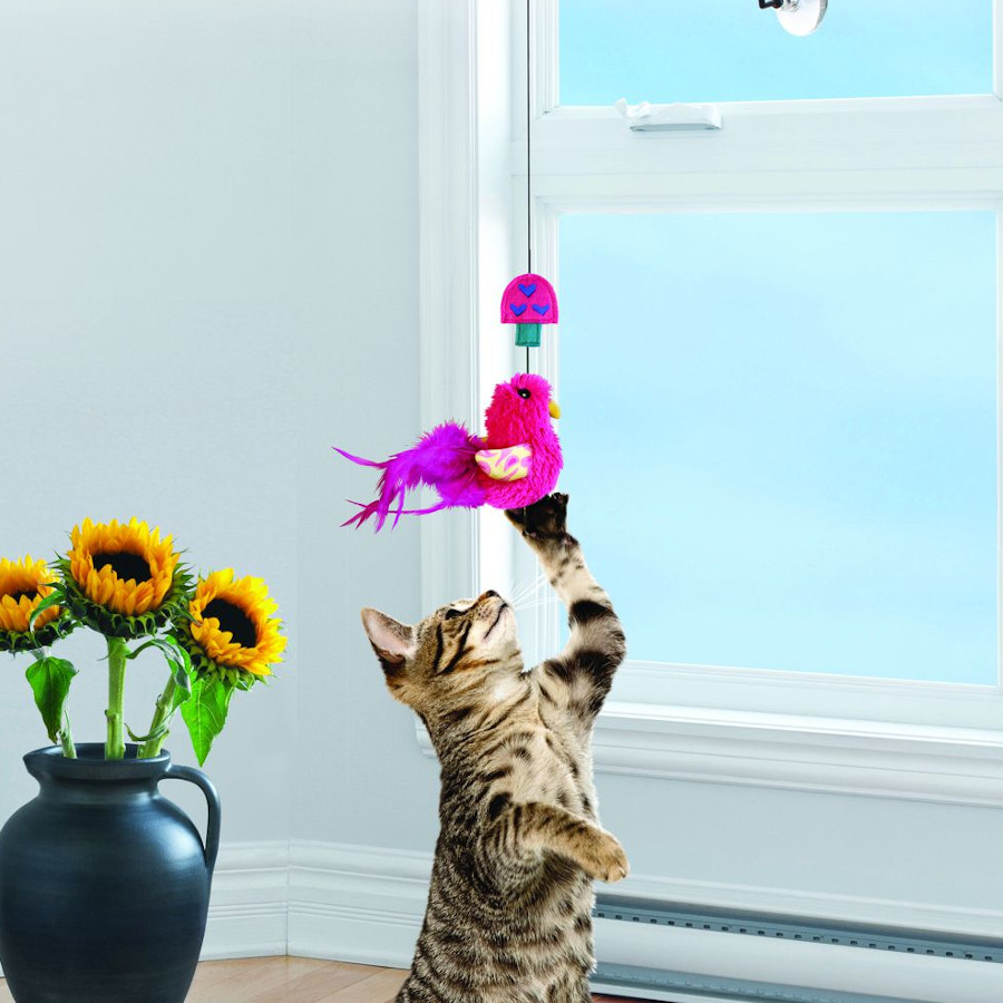 Varinha Kong Active para Gatos com Pássaro de Pelúcia