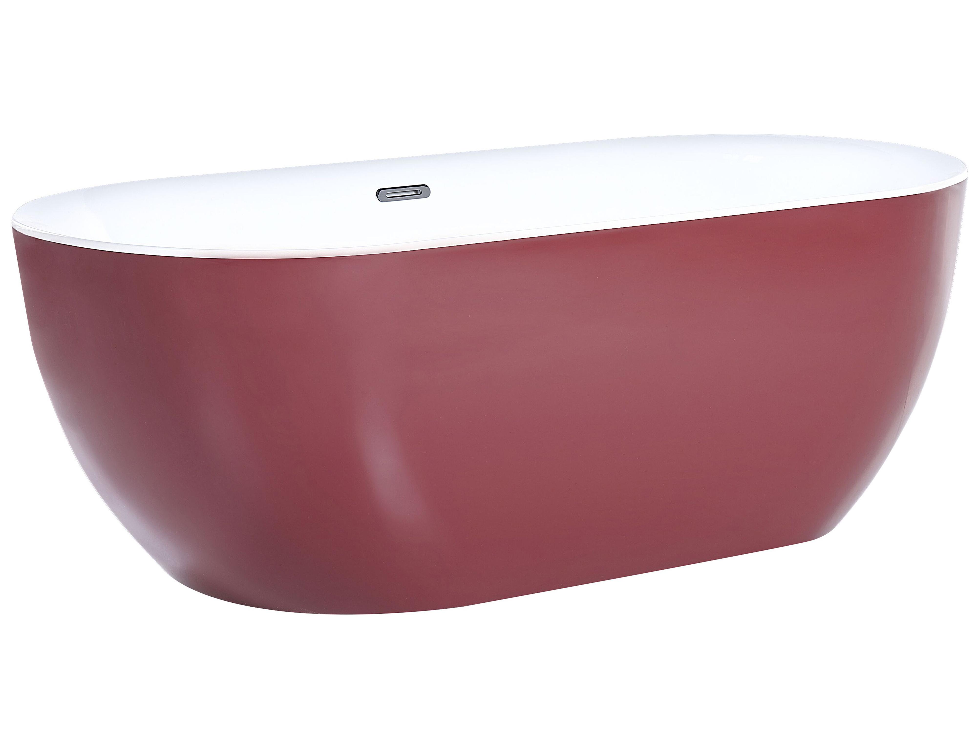 Vrijstaand bad CARRERA 170 x 80 cm Bordeauxrood
