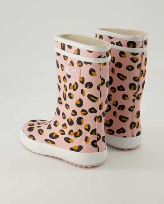 Aigle Lolly Pop Play Leopard Gummistiefel in Rosa