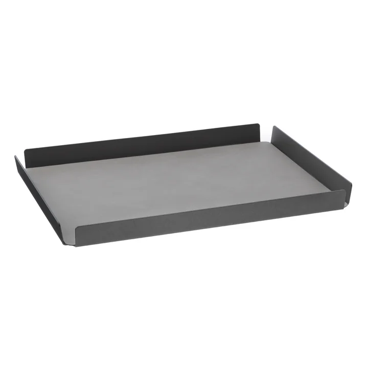 Lind DNA - Tablett Square L 36 x 46 cm, Alu anthrazit, Double Nupo anthrazit / hellgrau