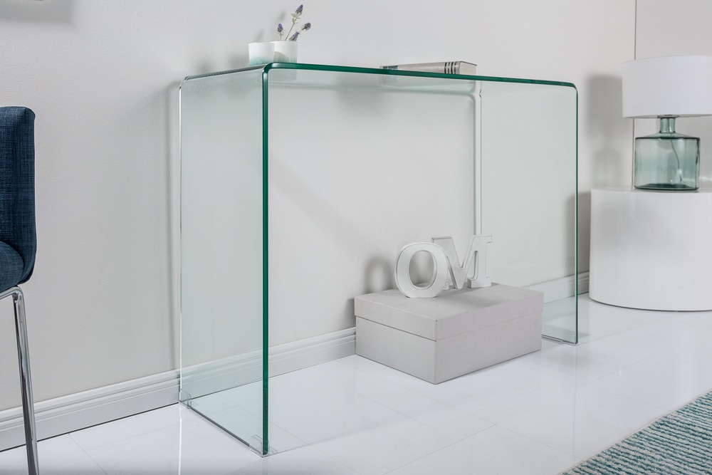 riess-ambiente Konsolentisch FANTOME - 100cm transparent Schreibtisch Ganzglastisch
