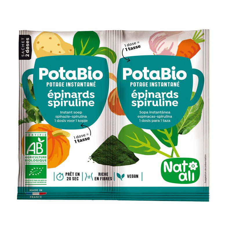 Potabio aux épinards-spiruline - potage instantané bio