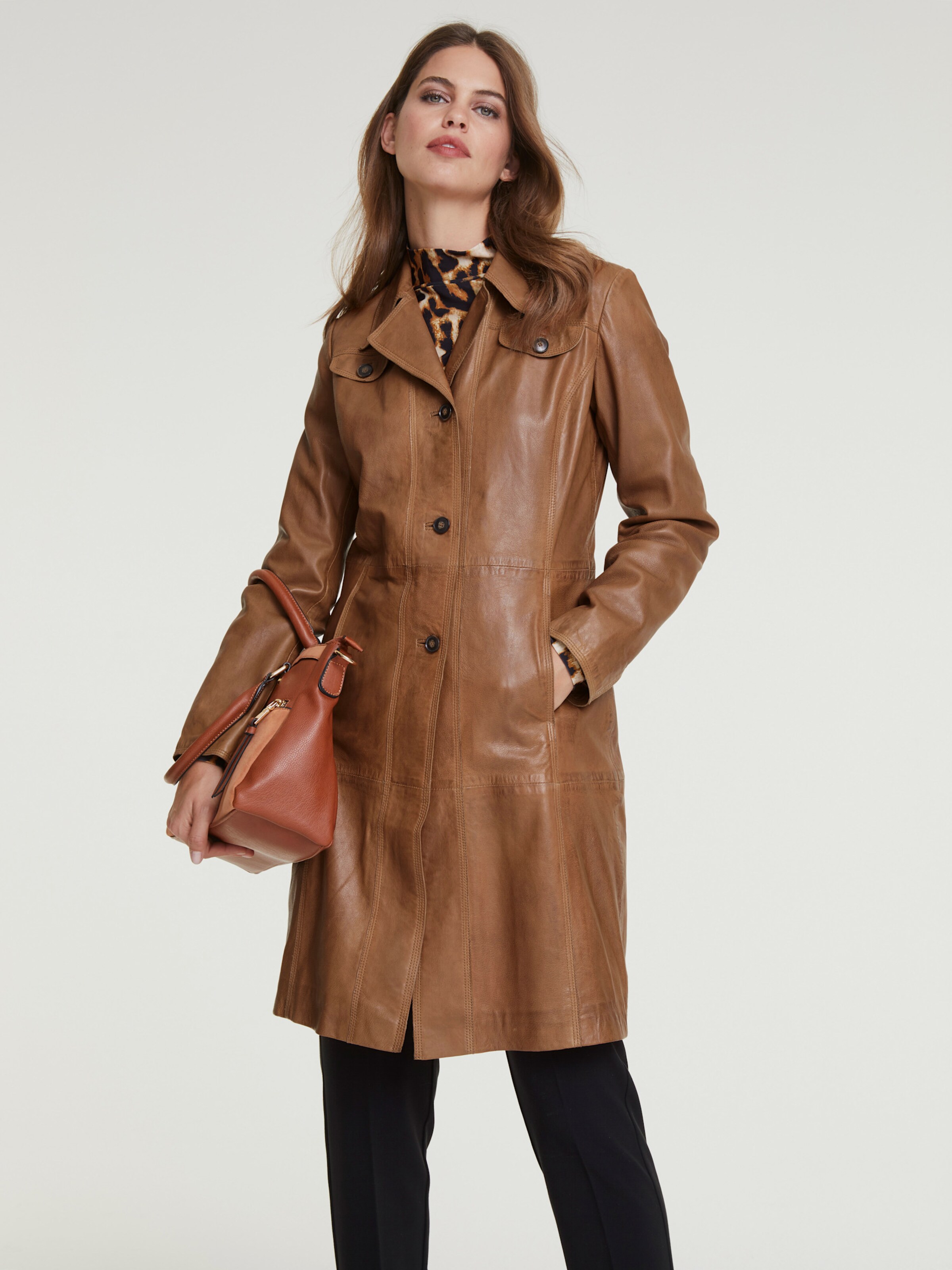 Leder-Mantel