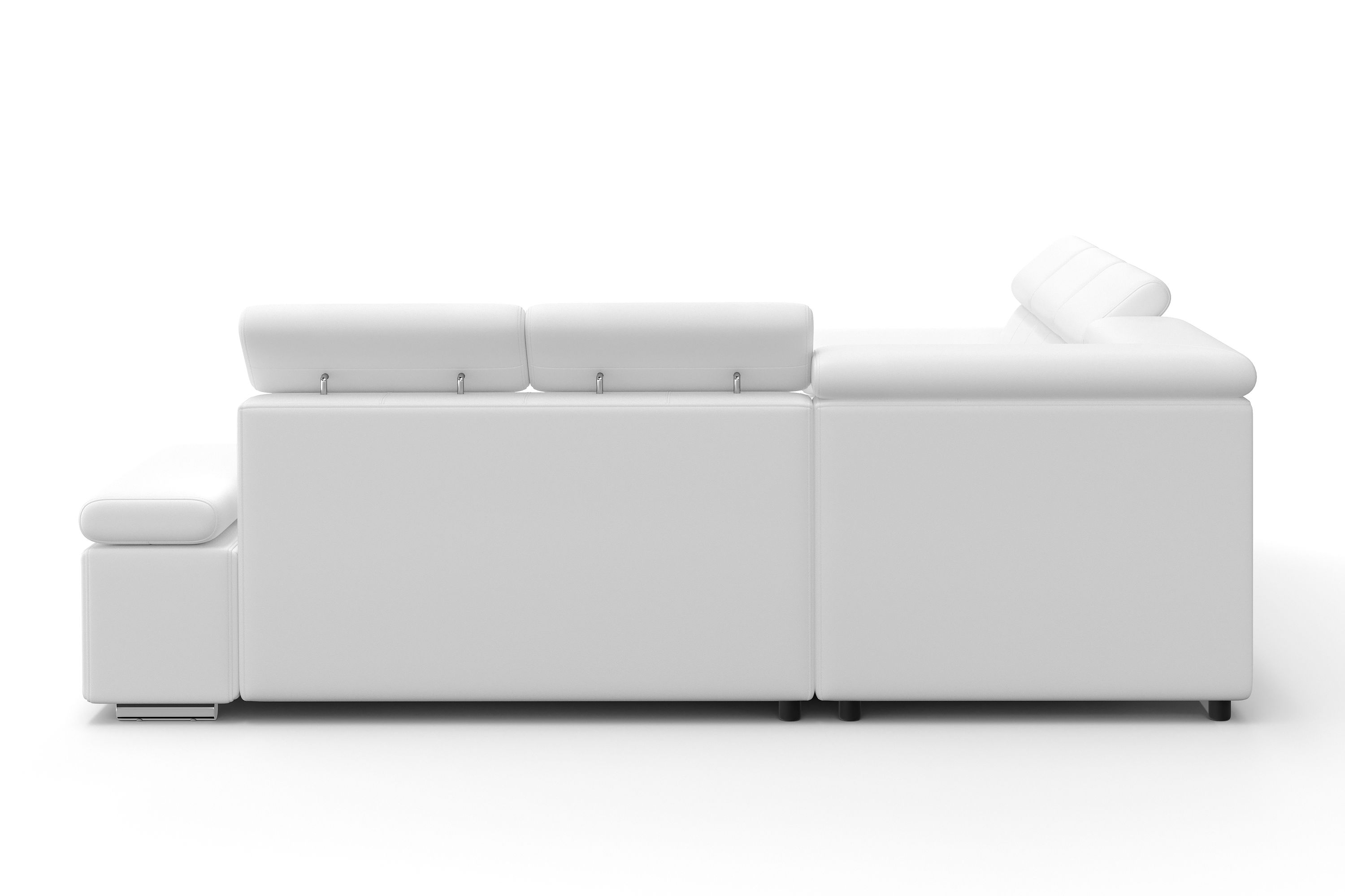 Ecksofa Leder CRISTIANO links/rechts weiss
