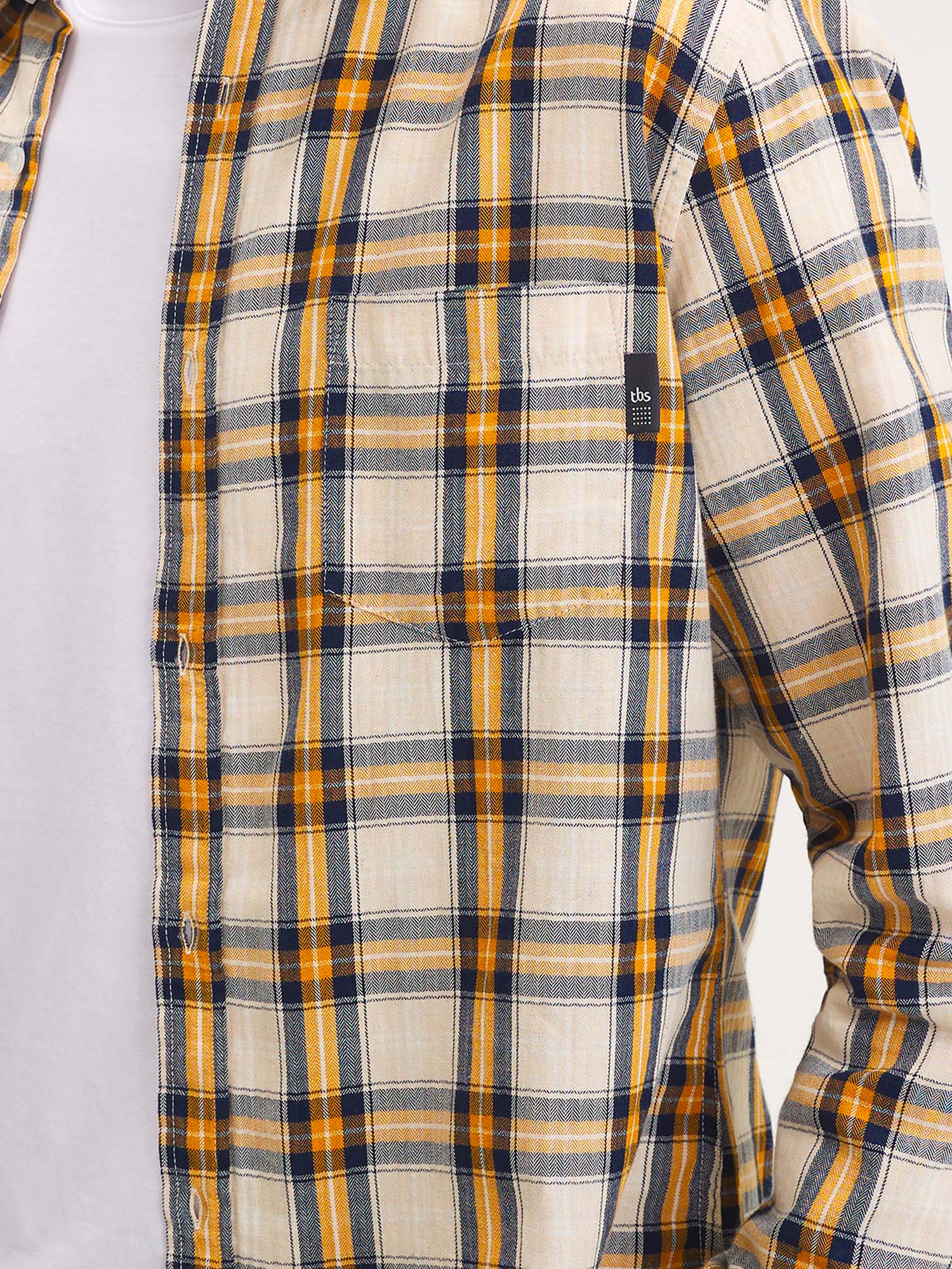 Chemise Homme A Carreaux Jaune et Noir