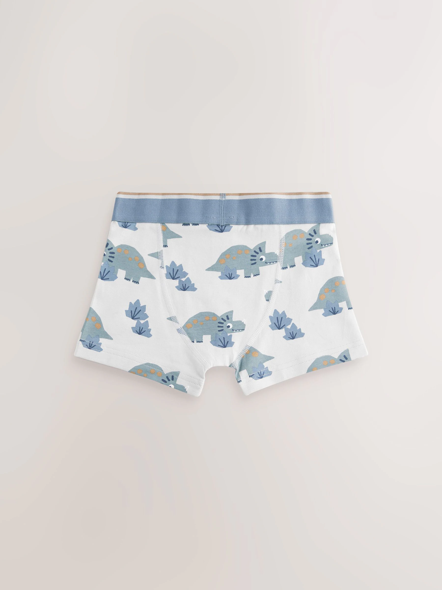 Blauw/bruin met dinoprint - Verpakking van 5 trunks (1,5-12jr)