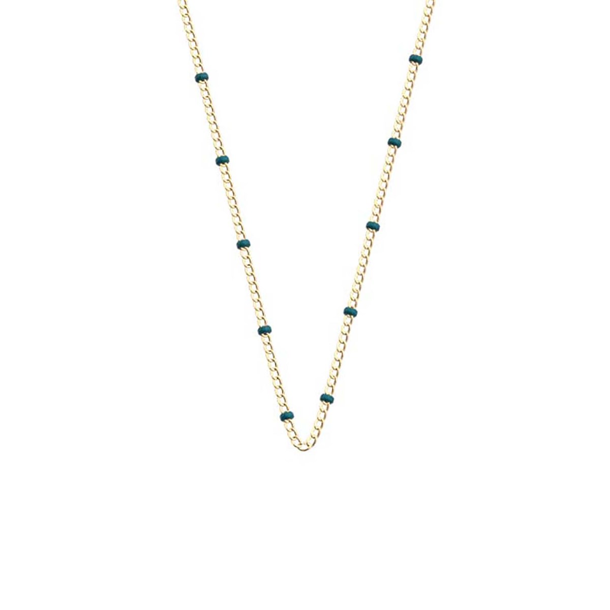 Collier Les Georgettes laiton doré laque bleu canardCollection Les Cadettes