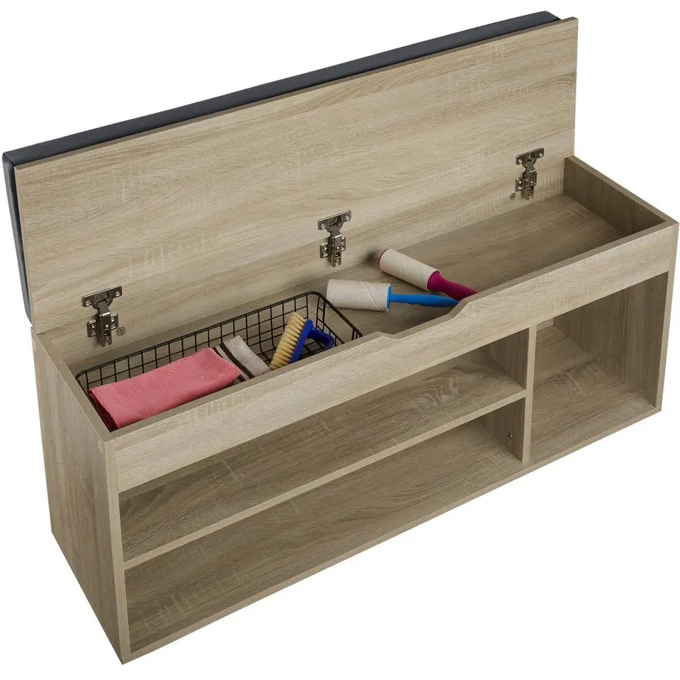 tectake Schoenenkast Natalya met zitkussen 104x30x49cm