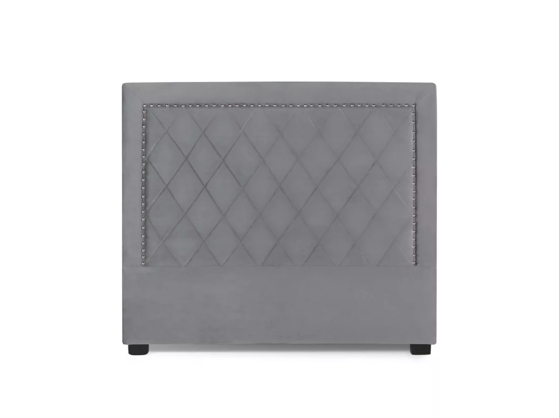Tête de lit Nolwen Velours Gris Argent 140cm