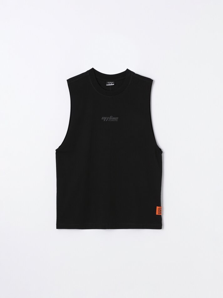 Camiseta regata estampada - Preta