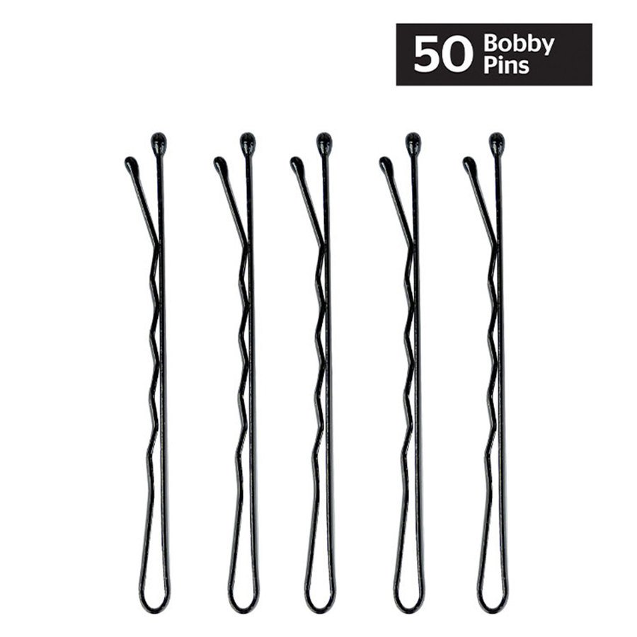 Brushworks Black Bobby Pins 50pcs