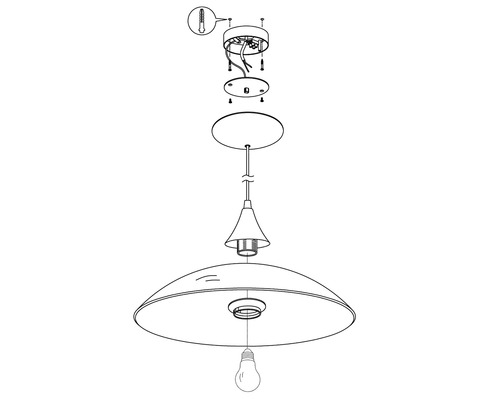 Hanglamp, 1-lichts, HxØ 110x42 cm, wit