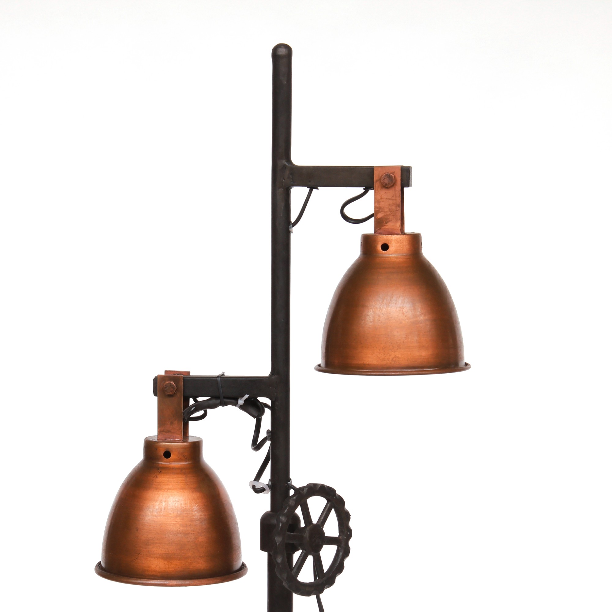 2er Stehleuchte 'Kate', kupfer, schwarz, T 30 cm, B 35 cm, H 146 cm von fischer's lagerhaus