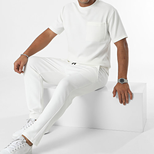 Ensemble Tee Shirt Poche Et Pantalon Jogging Blanc