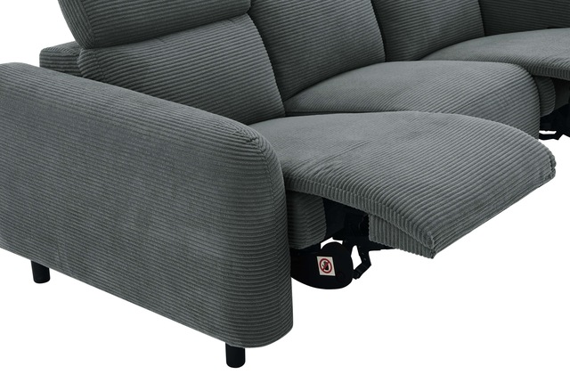 Home affaire 3-Sitzer »SKAANE in Cord, Sofa mit manueller u. elektrischer Relaxfunktion« Relax-Funktion in 2 Sitzen, Kopfteilverstellung, Federkernpolsterung