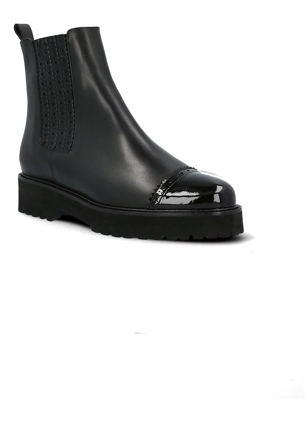 CHELSEA VERDI CUIR ET VERNIS NOIR
