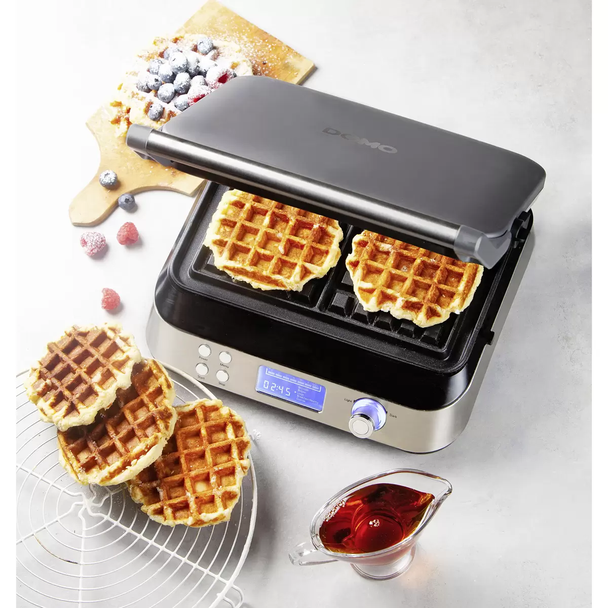 Waffeleisen DO9219W Domo anthrazit,silber