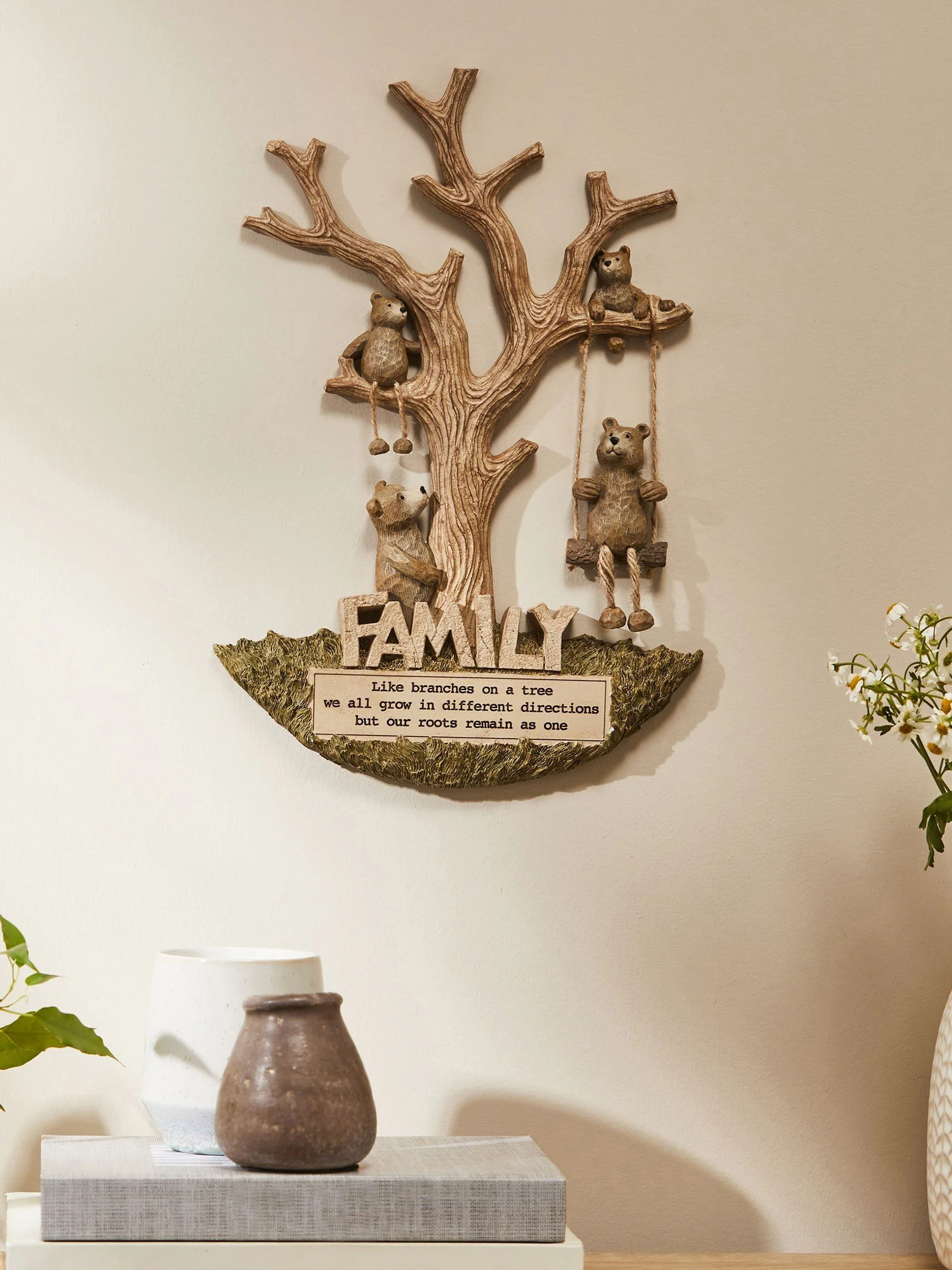 Barnaby Bear Family wanddecoratie met boom