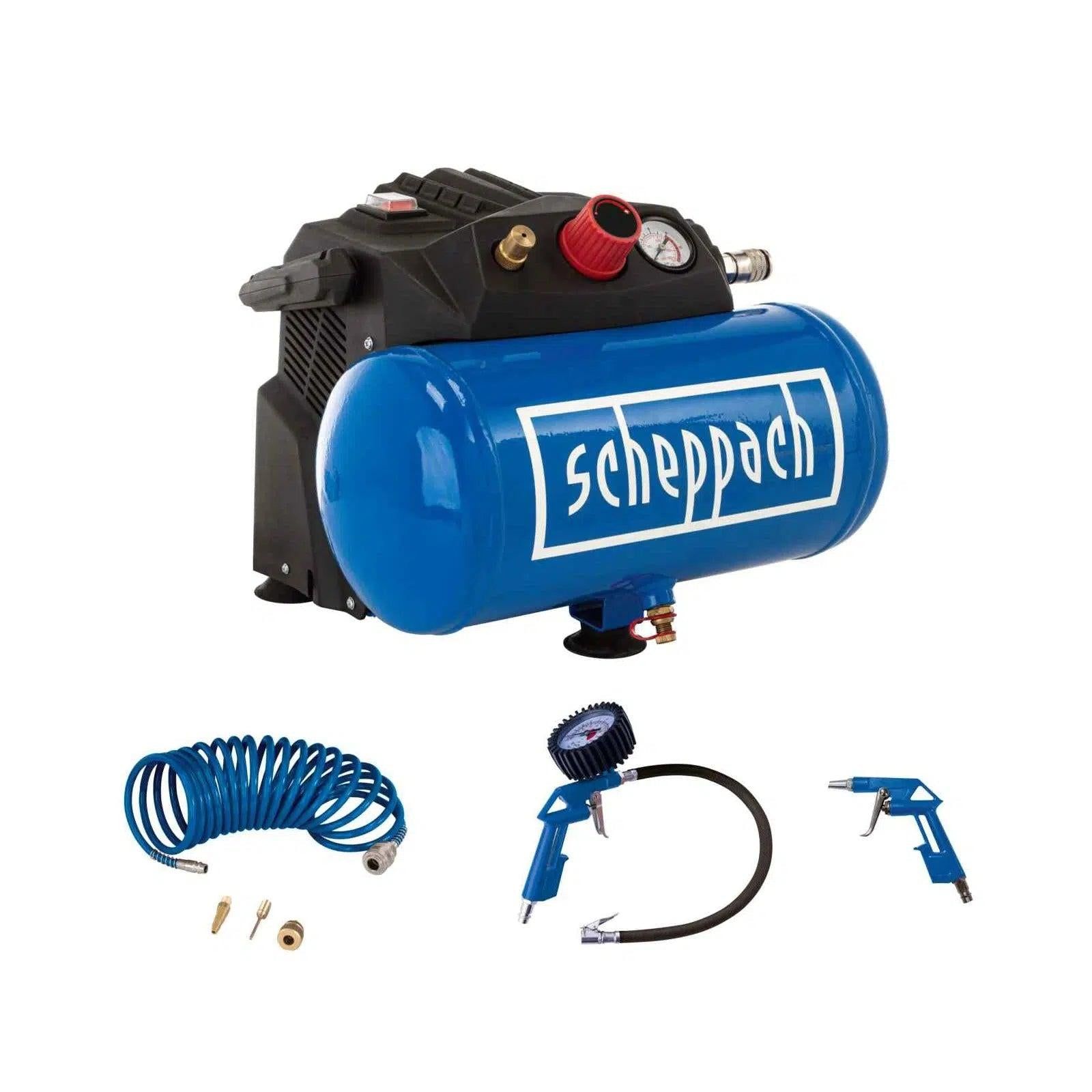 Scheppach Compressor HC06 8 bar 6 liter met accessoireset - 5906153901