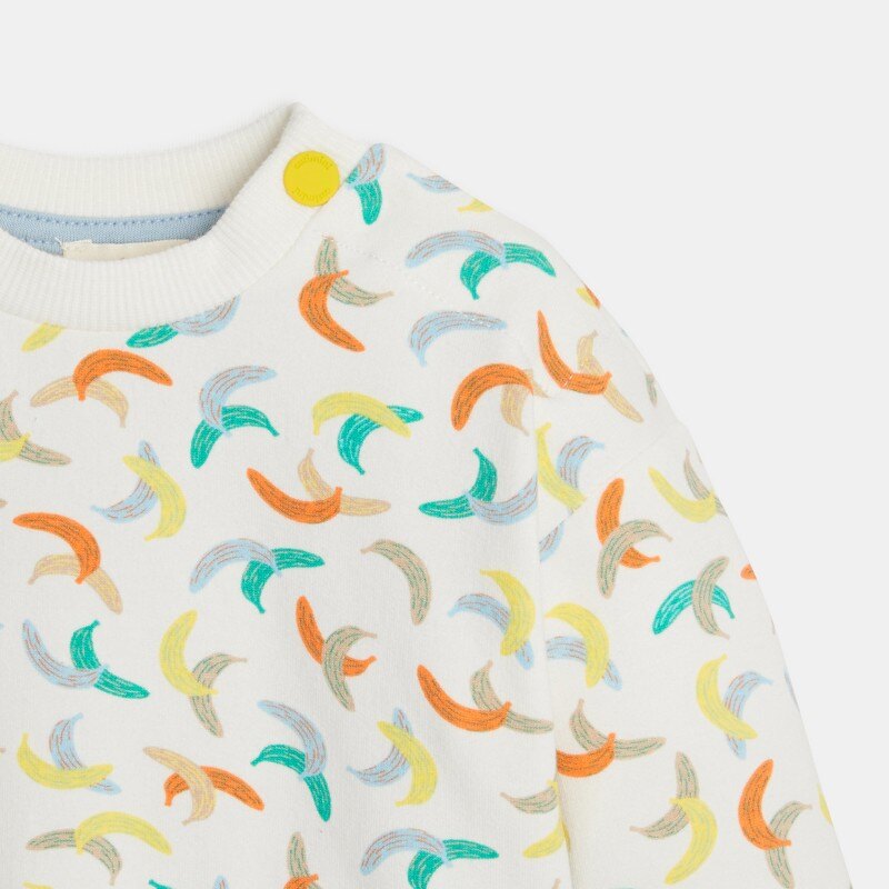 Sweat bébé écru à motifs bananes blanc Catimini Blanc