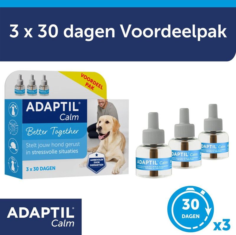 Adaptil Calm Navulling - Voordeelpak 3x48 ml - Antistress Hond - Navullingen voor Adaptil Calm Verdamper