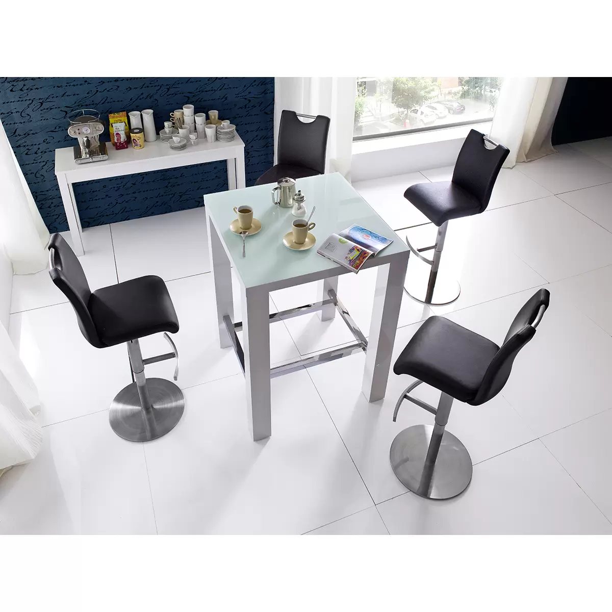 Barhocker Alesi schwarz,silber