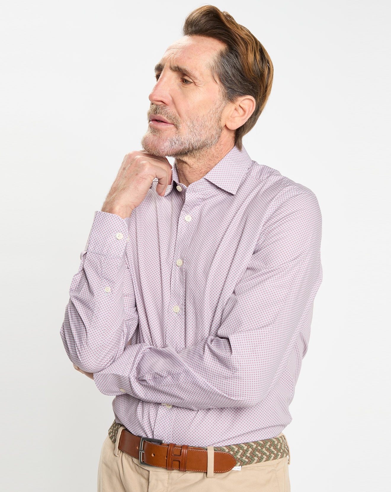 Hackett London Chemise Slim Fit imprimée gris/bordeaux