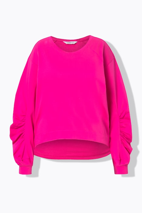 Sweatshirt, A-Linie, geraffter Raglan-Langarm