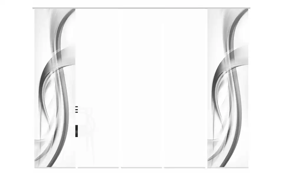 Schiebevorhang Set 5tlg. Grau 5er-Set