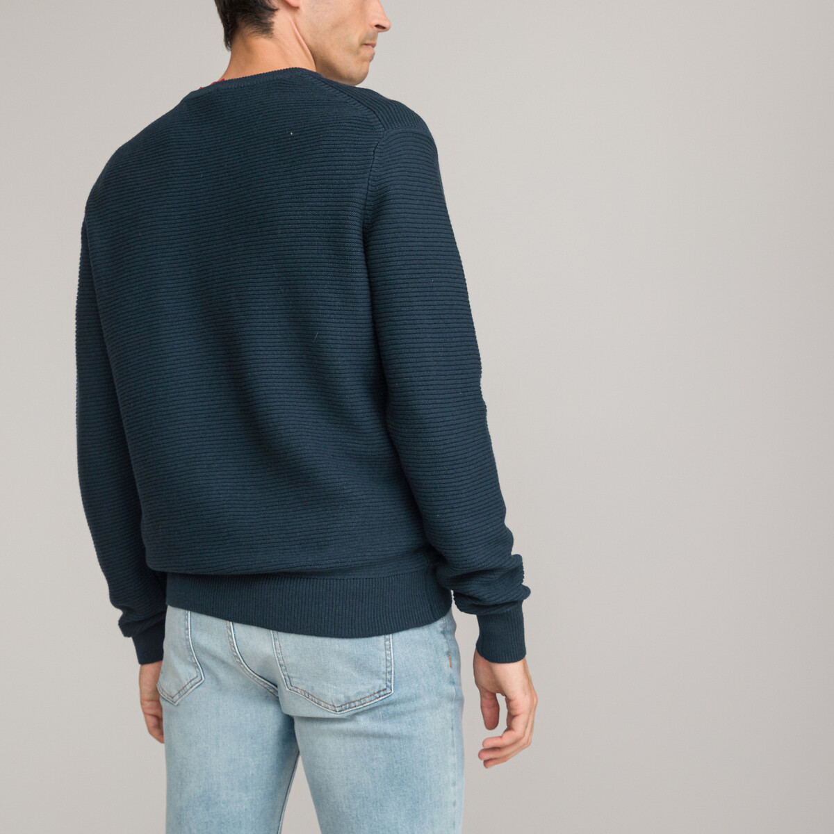 COLEÇÕES LA REDOUTE<br>Suéter de gola redonda canelado em mistura de lã merino