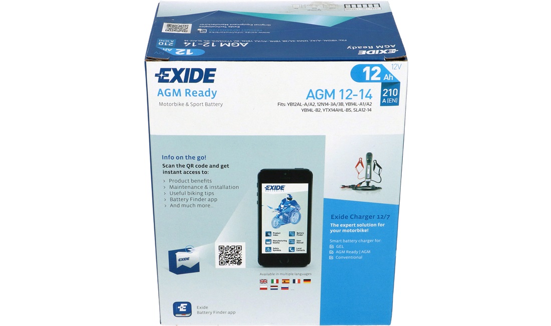 Batteri Exide 12V-12Ah AGM, F650 93-08