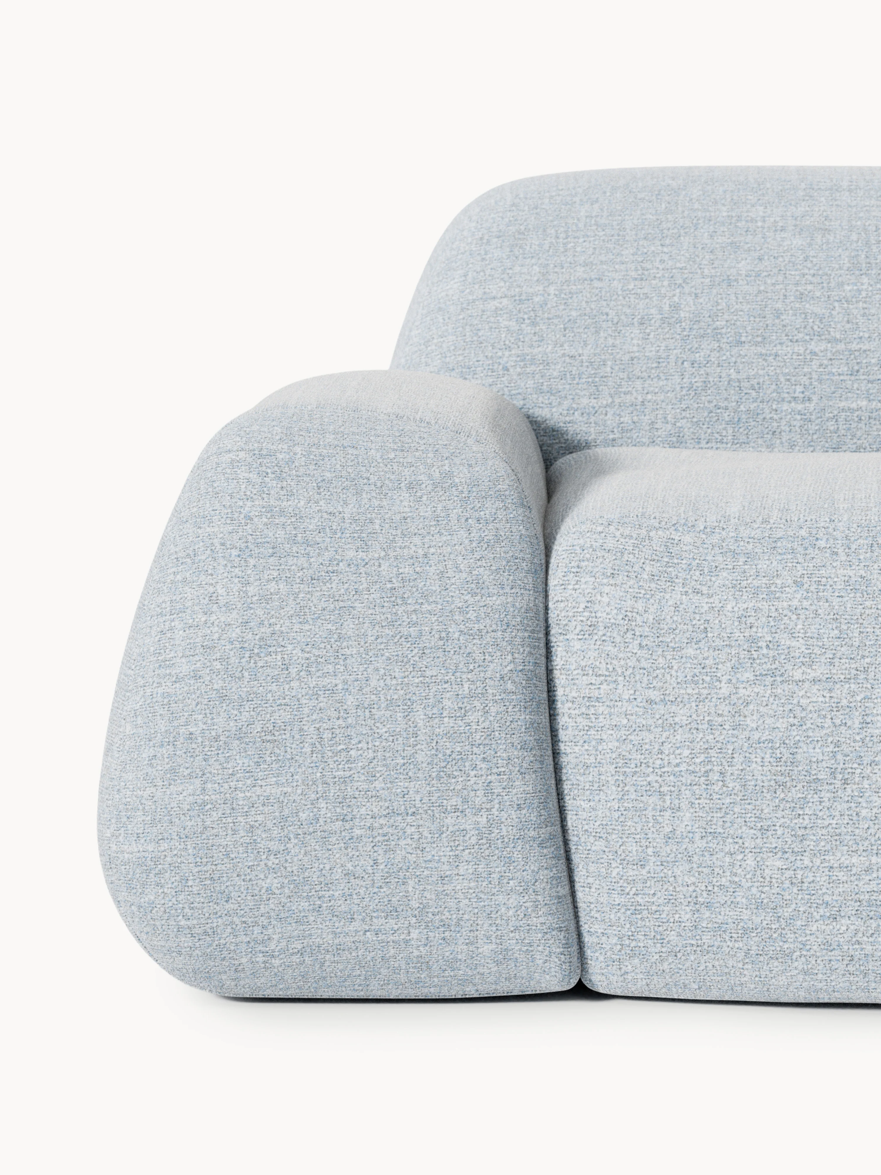 Modulaire bouclé XL hoekbank Wolke met chaise longue