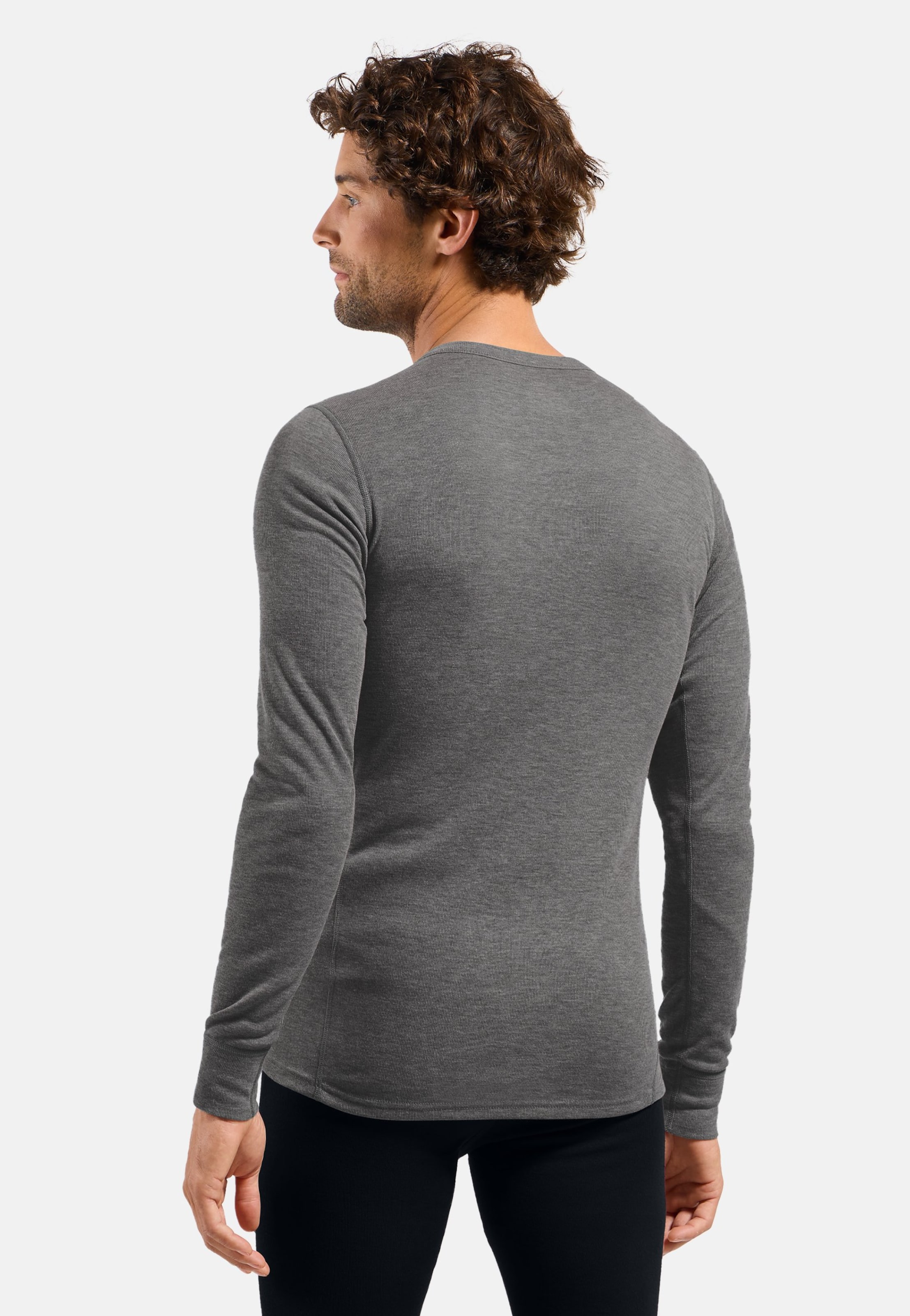 Active Warm Base Layer Langarmshirt in odlo steel grey melange