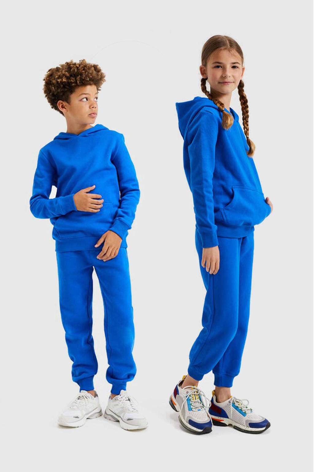 WE Fashion unisex hoodie kobaltblauw