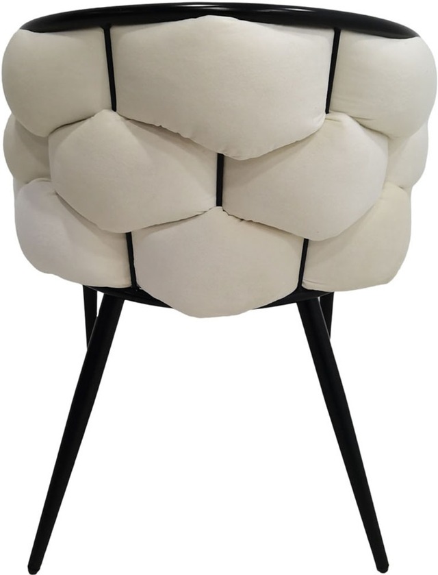 Kayoom Polsterstuhl »Stuhl Grace 125 2er-Set, Gestell aus Eisen, bequem gepolstert« (Set) 2 Stk.Graziöses Design, absolutes Eye-Catcher, geflochtener Rücken