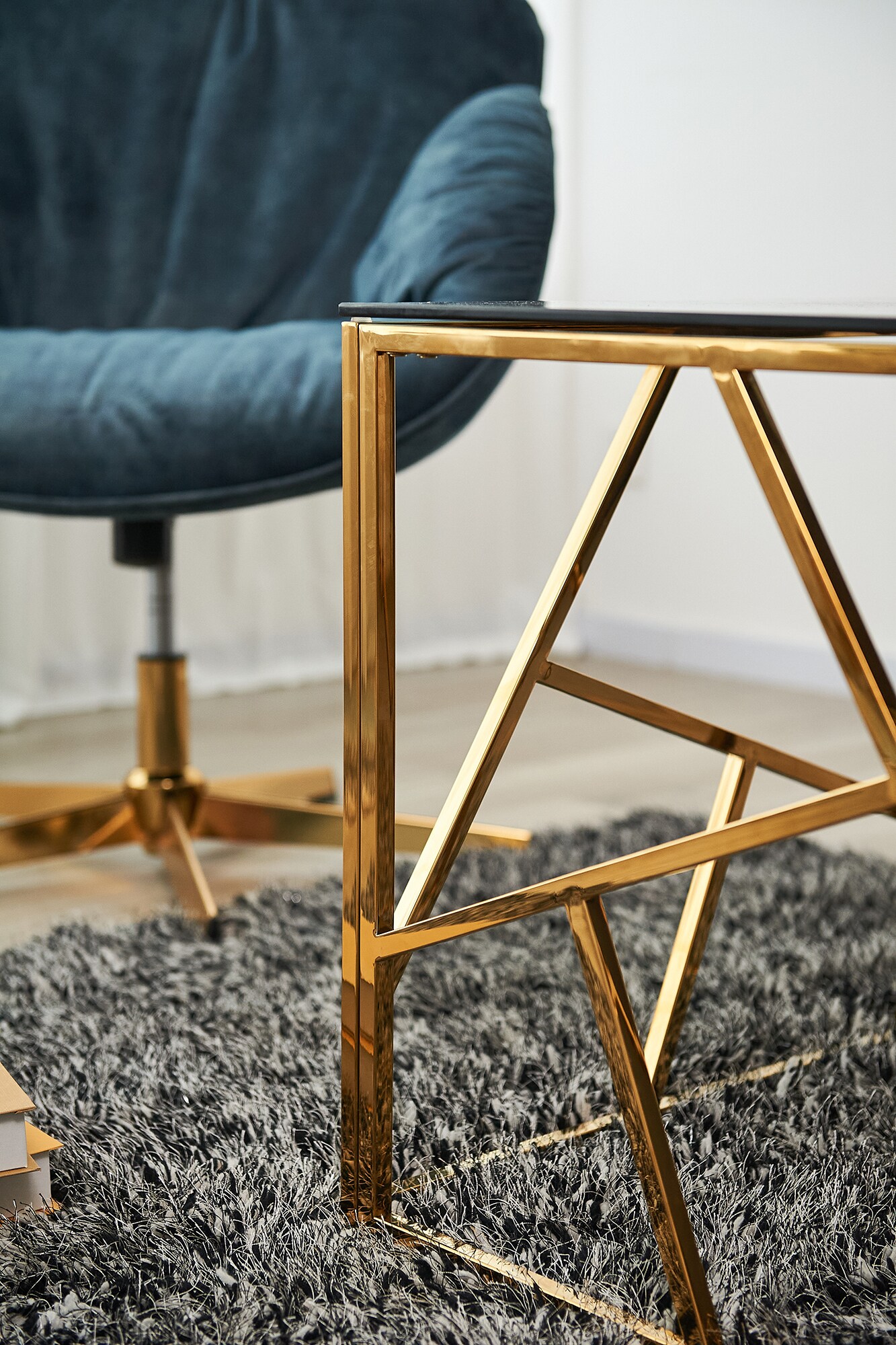 Beistelltisch Gold/Grau 55x55 cm Wohnzimmertisch Couchtisch Sofatisch Dekoration