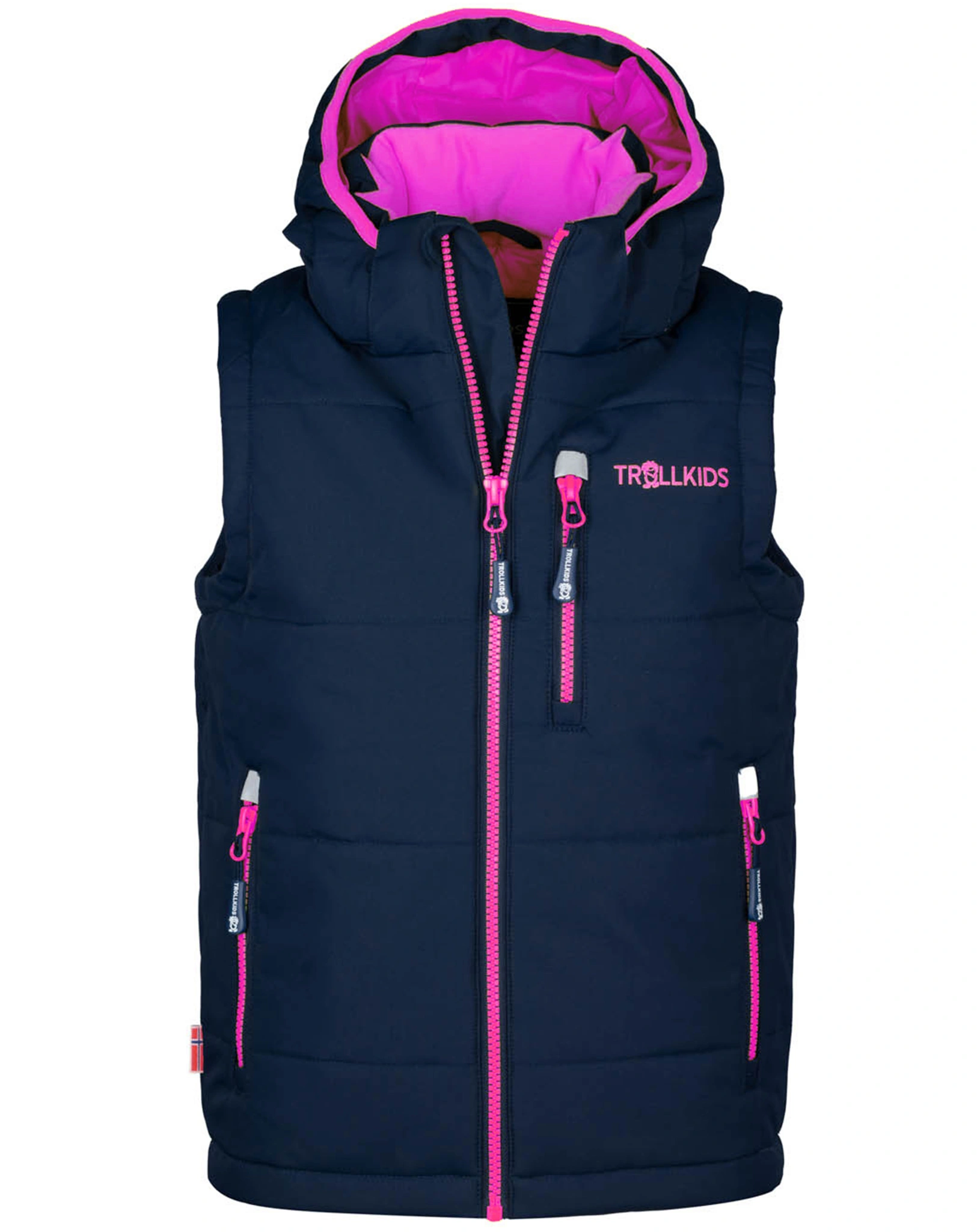 Kapuzen-Steppweste NARVIK in navy/magenta