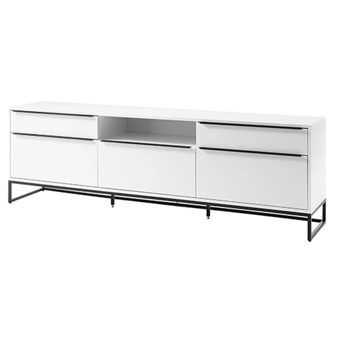 Meuble TV Pegane - Blanc Laqué