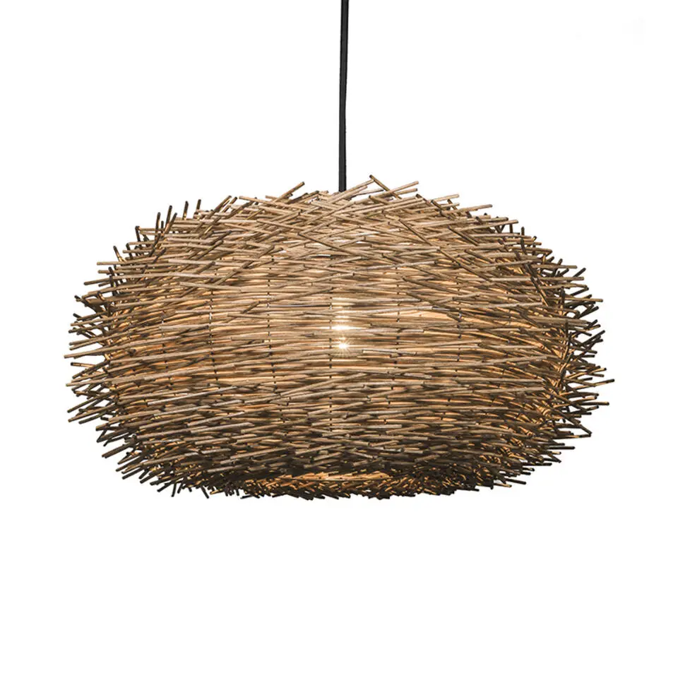 Qazqa hanglampen hatch hl bruin e27