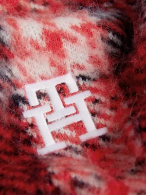 Suéter TH Monogram Tartan Check com meio zíper