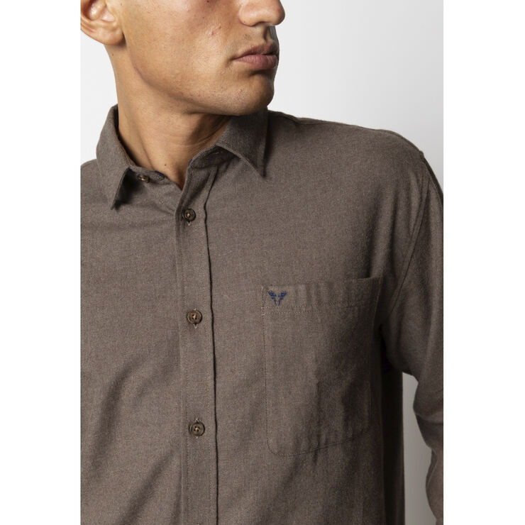 Fat Moose Frank flannel shirt Brown melangè