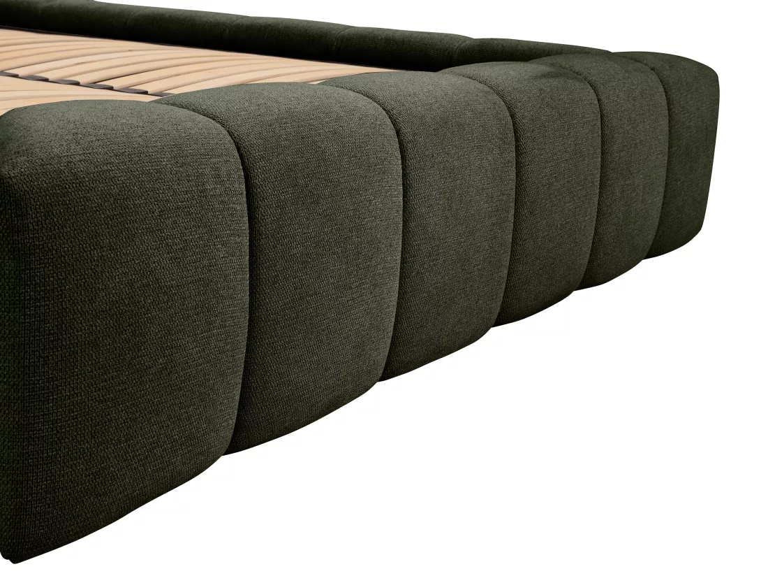 Lit coffre 160 x 200 cm - Tissu - Vert + Matelas - FORVIK de Pascal Morabito