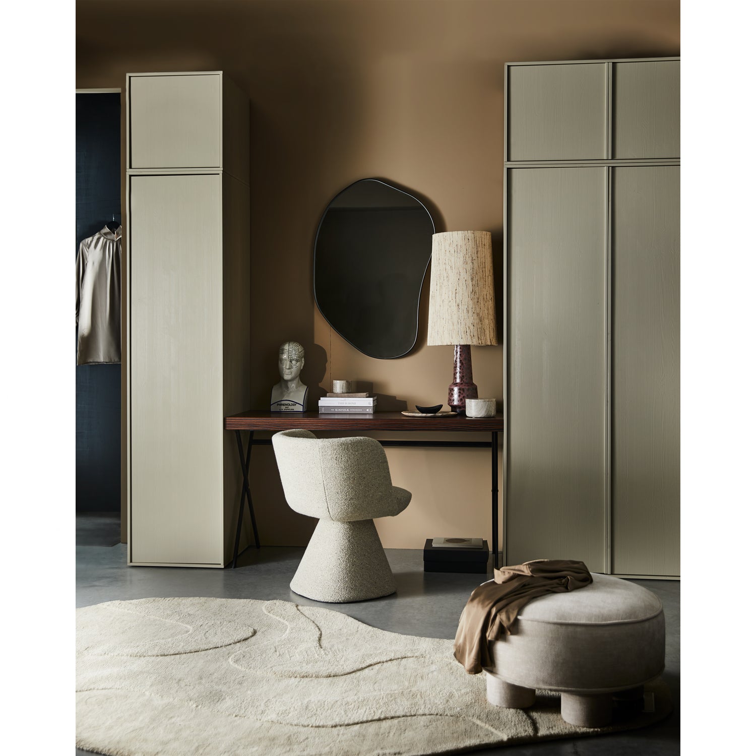WOOOD Romee Organische Spiegel - Metaal - Zwart - 100x70x4