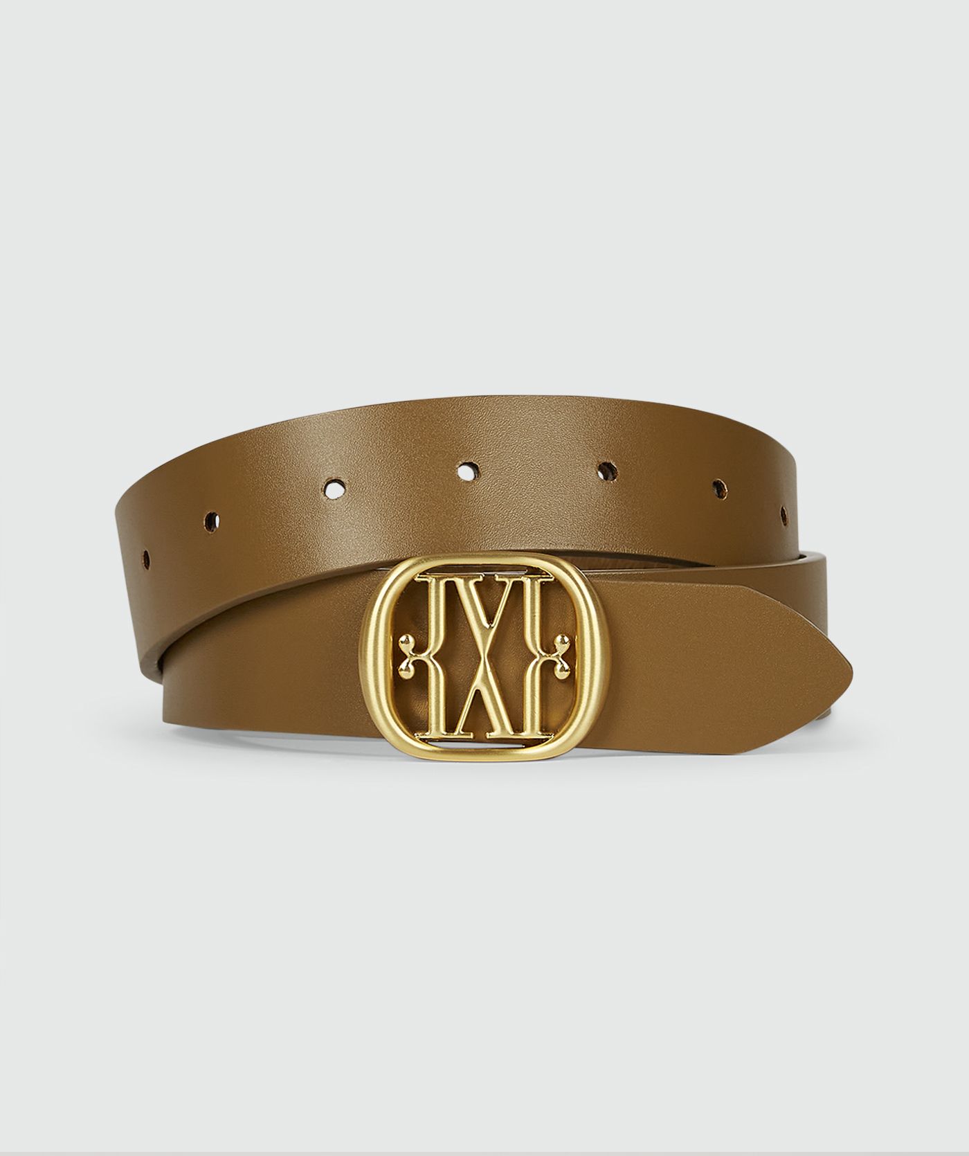 JV-PERRI riem met ponyhair - dark khaki