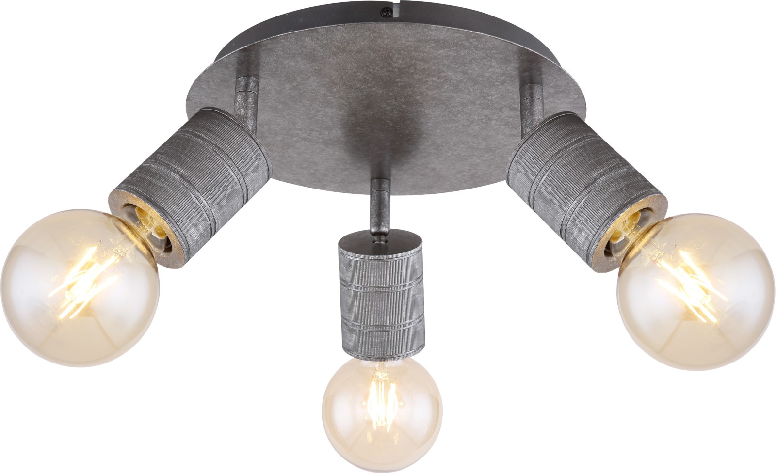 Deckenstrahler - silber - gerillt - 3-flammig