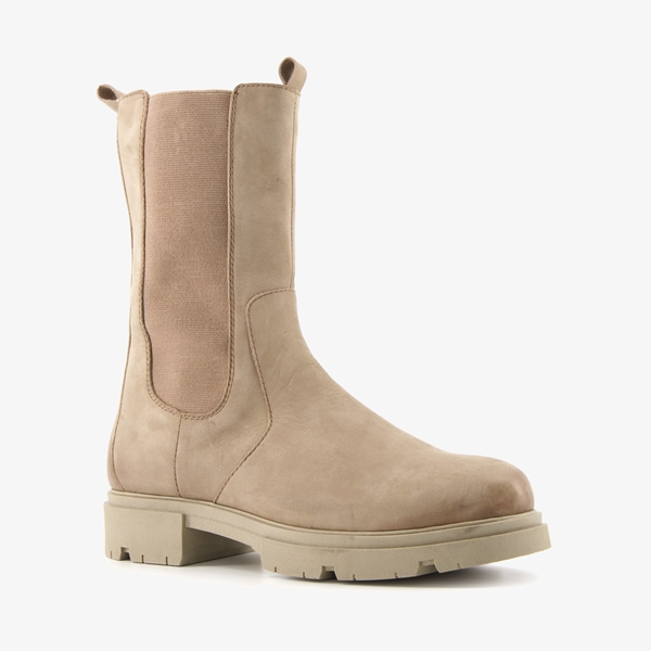 Harper leren dames chelsea boots taupe