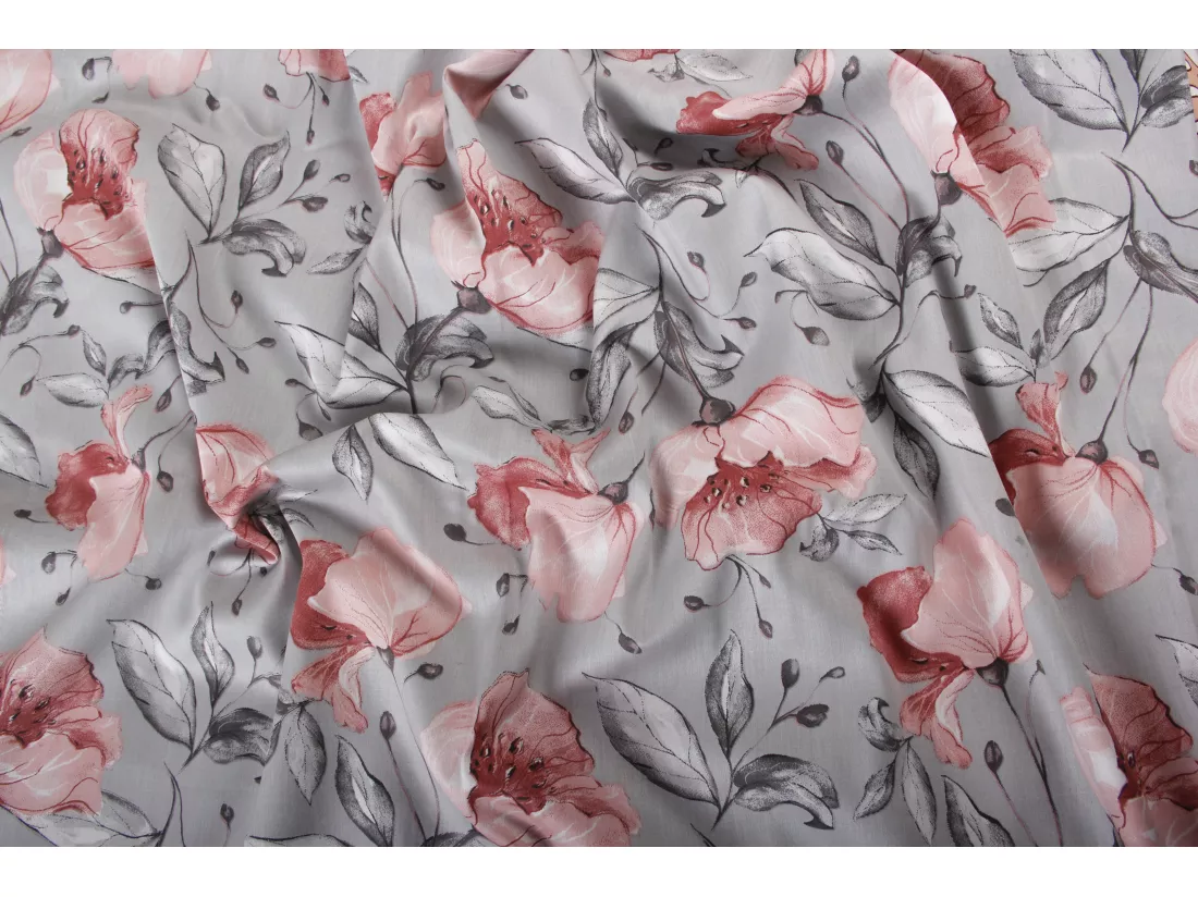 Lot de 2 taies d'oreiller 63x63 cm satin de coton imprimé Floral