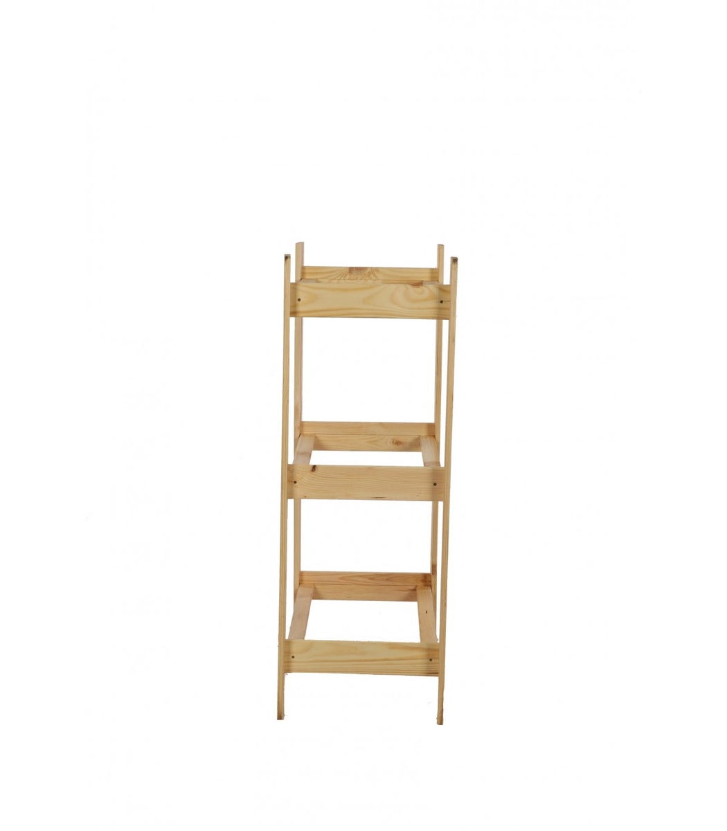 PROREGAL Drankkrattenrek Pinepeak HxBxD 107,4 x 70 x 38,8 cm Voor 3 kratten Dennenhout Naturel