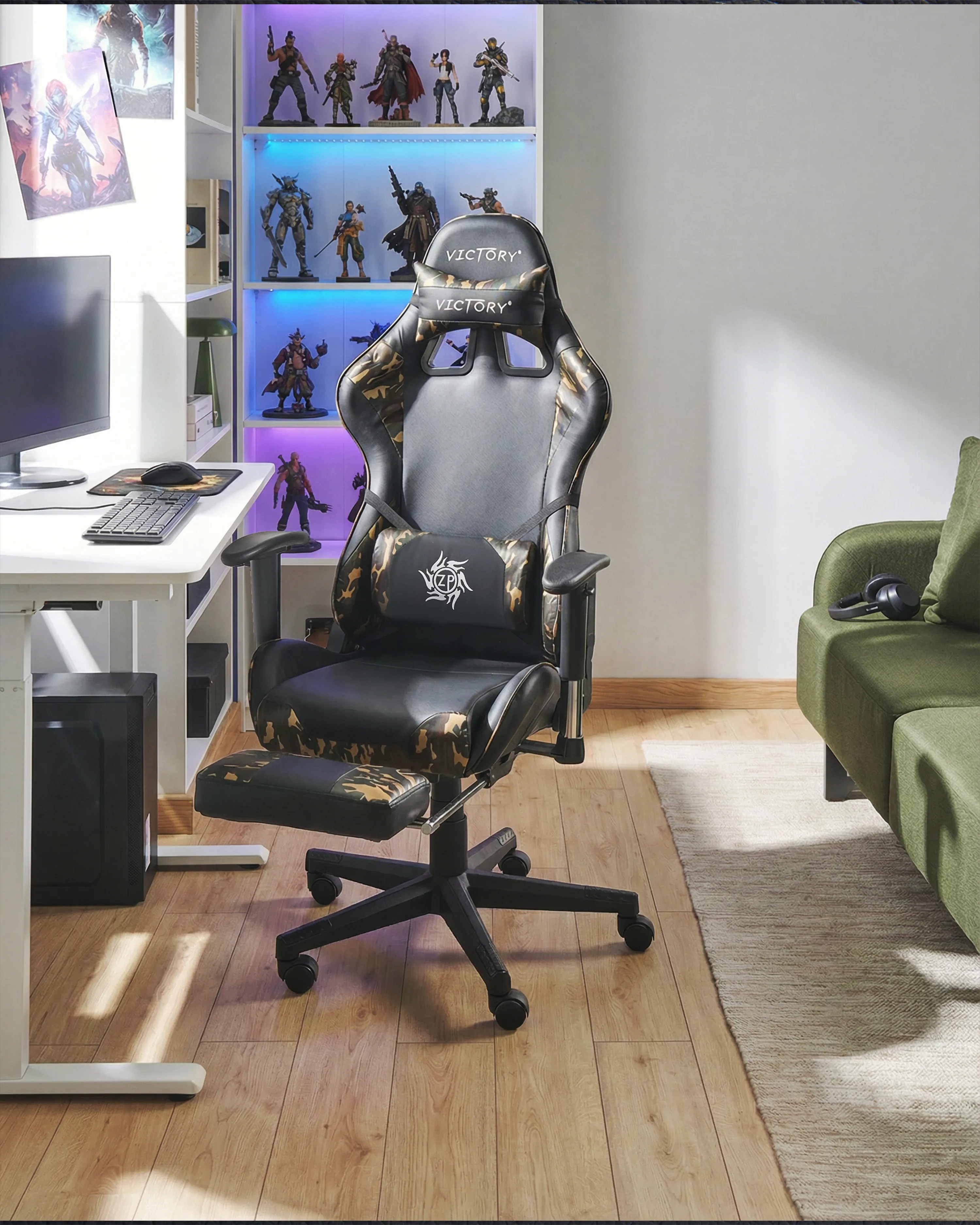 Gamestoel VICTORY Kunstleer Donkergrijs
